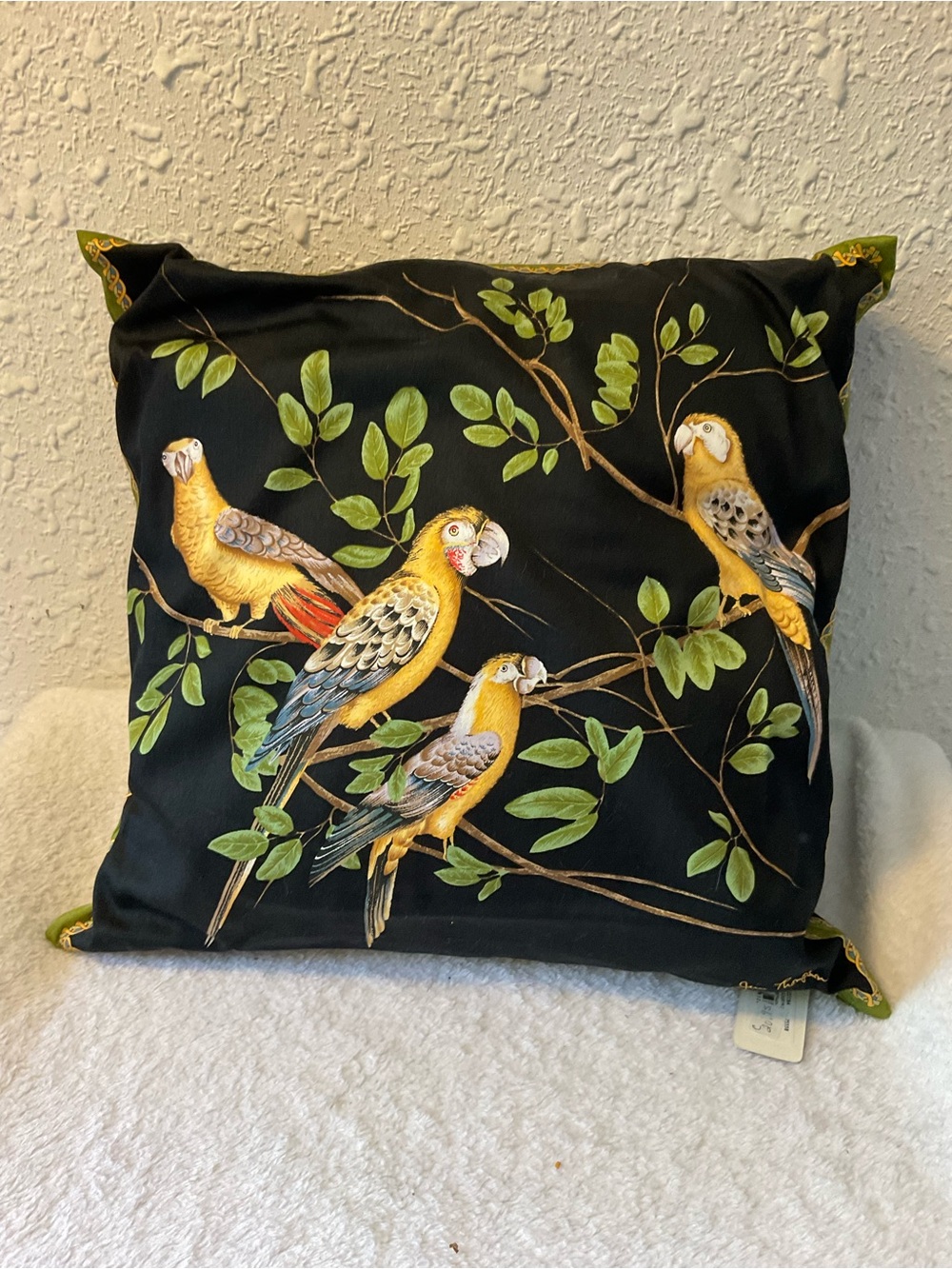 Vintage Two sided Original Jim Thompson Parrot Pillow cover NWT